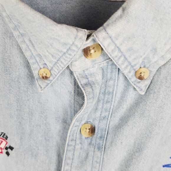 Competitors View shirt chambray DALE JARRET NASCAR ROBERT YATES RACING VTG  L‎ - Picture 8 of 10